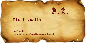 Miu Klaudia névjegykártya